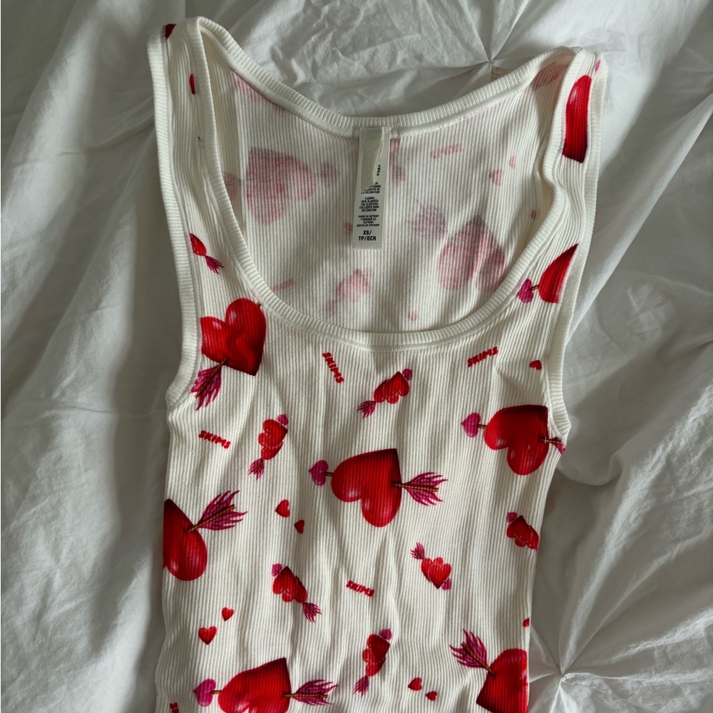Skims Heart Ribbed Tank